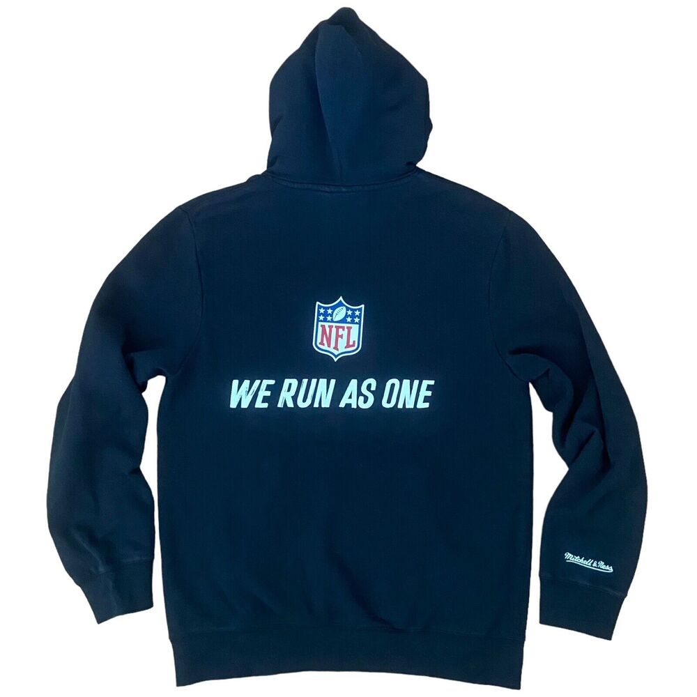 Mitchell & Ness NFL Black Pullover Hoodie Men's Size L Long Sleeve WE RUN AS ONE